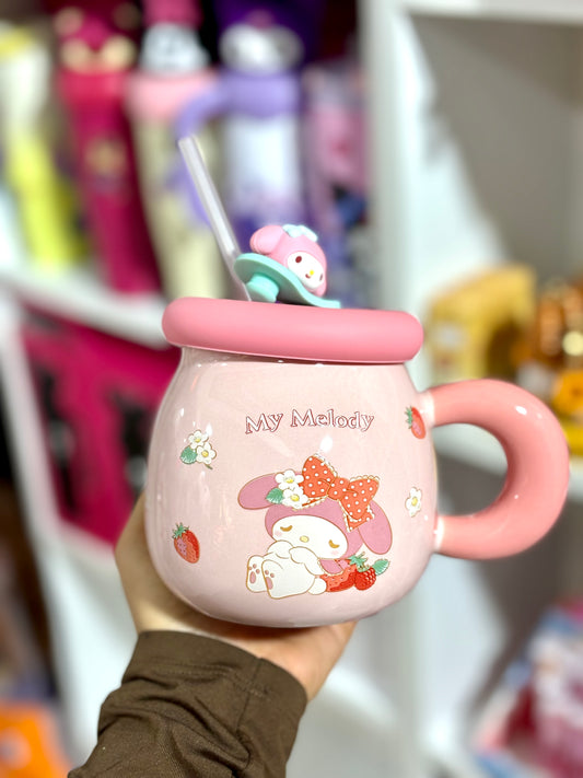 Mug avec couvercle et paie en céramique my melody decor - Girlzbox