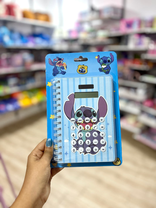 Bloc notes et calculatrice back to school labubu stitch capybara jouet - Girlzbox