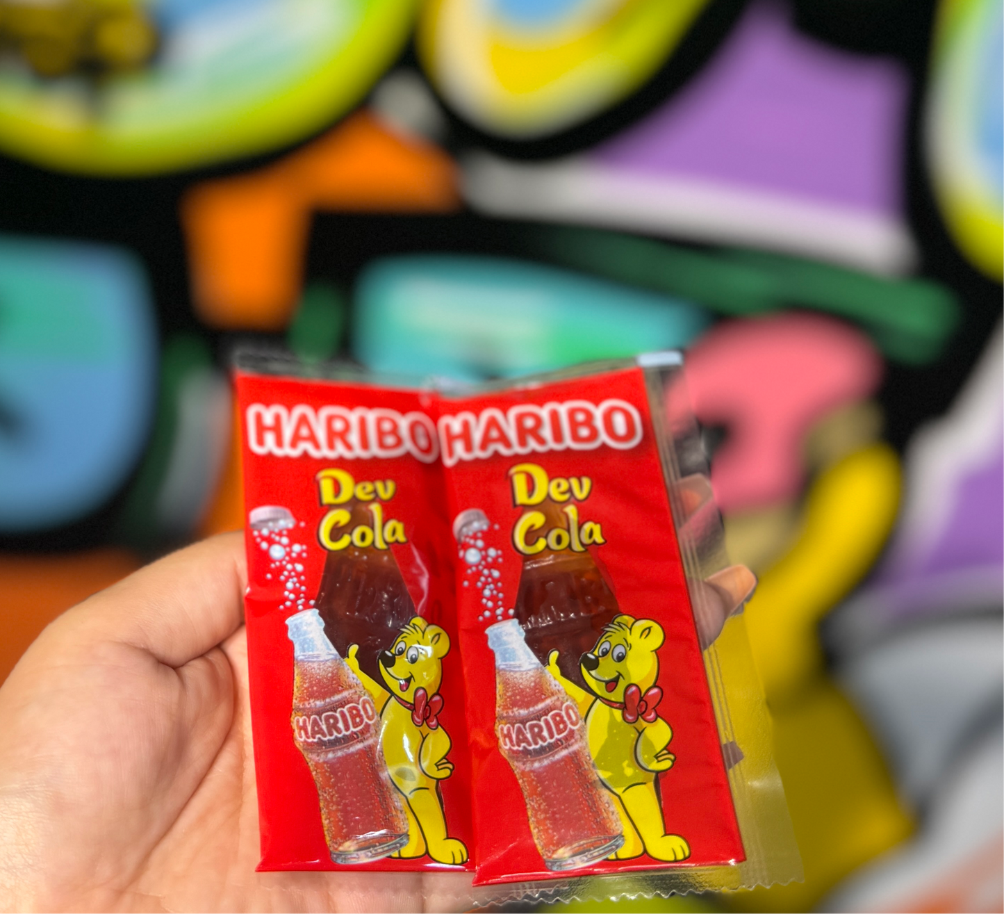 2 haribo cola gummies