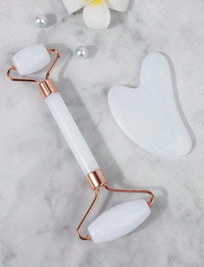 Duo jad roller et guacha pierre massage pour le visage skin care - Girlzbox