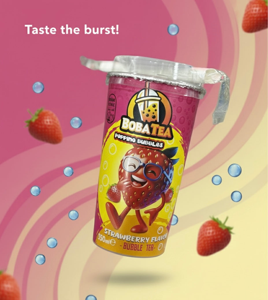 Boba tea popping strawberry fraise bubble tea candy cargo pappi - Girlzbox