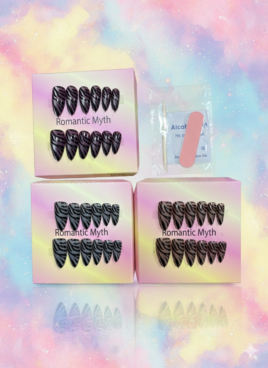 Faux ongles avec colle double face et lime facile à appliquer et retirer - Girlzbox