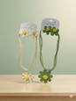 Ensemble fleur collier et boucles d’oreilles aesthetic couleur aléatoire - Girlzbox