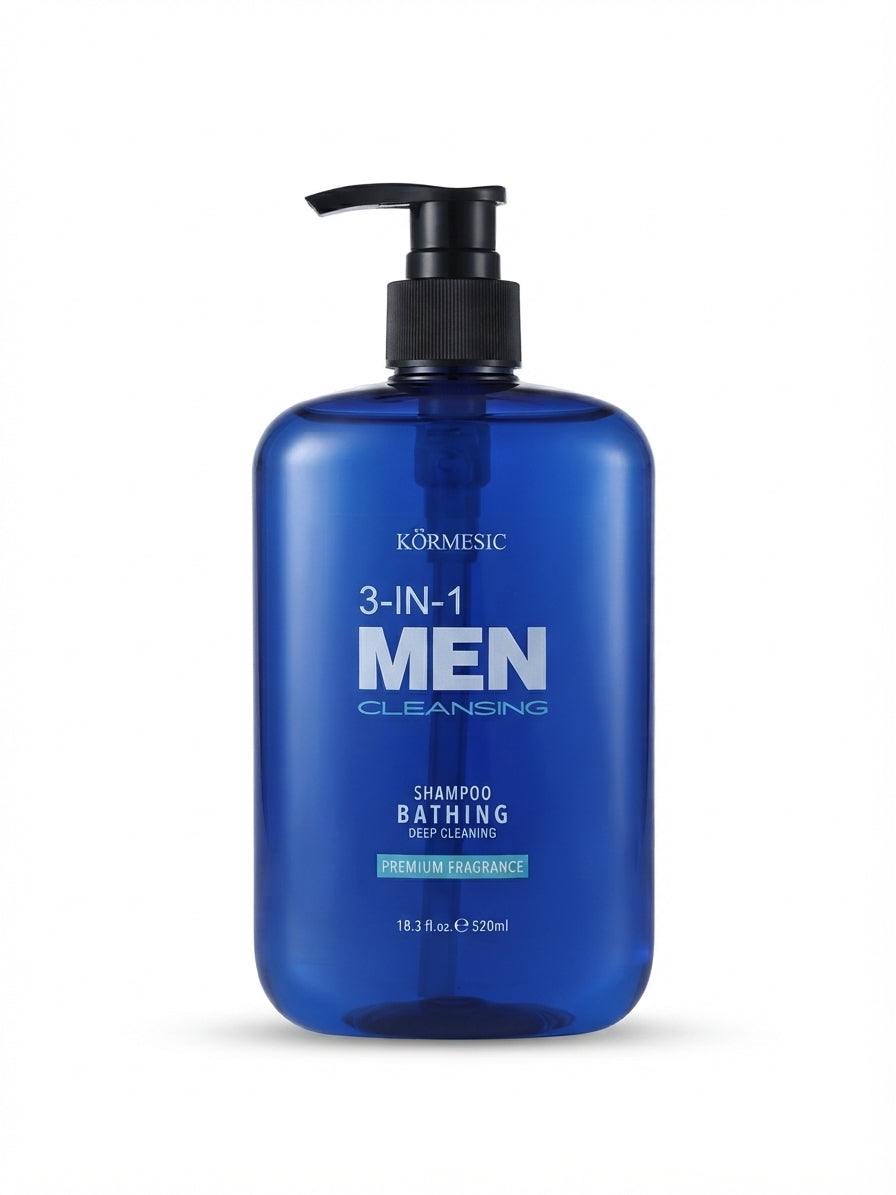 3 in 1 shampooing gel douche et nettoyant visage homme - Girlzbox