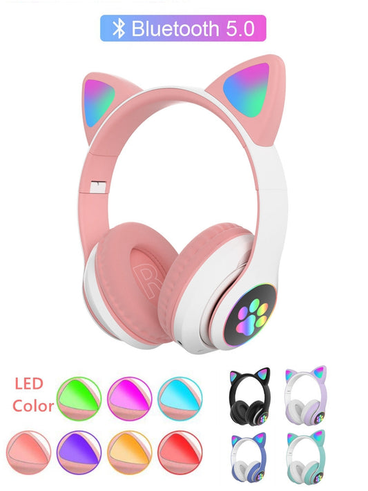 Casque- Écouteurs Bluetooth5.0Music Headset Cat Ear Headphones Wireless gaming