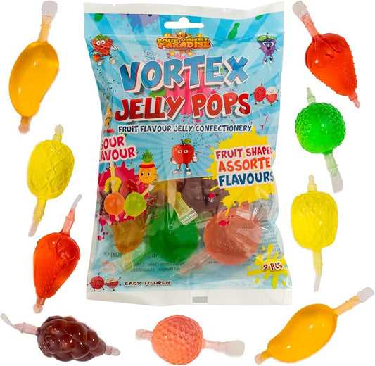 X9 Candy Paradise Halal Sour Vortex Jelly Pops - Jelly Fruits - TikTok Jelly - Fruity Pops - Ice pops 315g