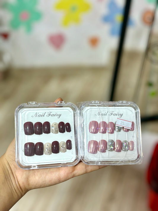 Faux ongles effet gel à motif une pièce la couleur aléatoire -