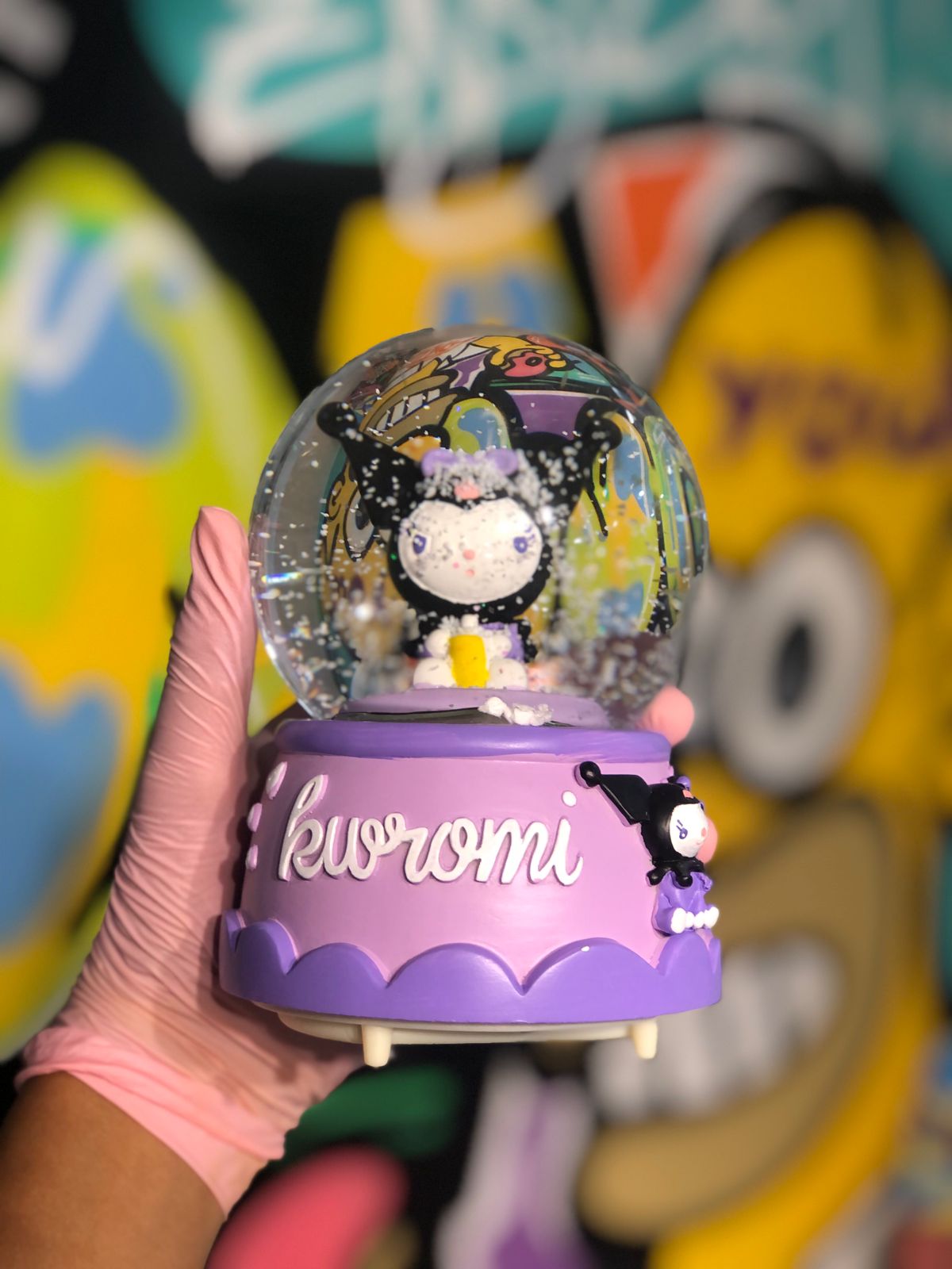 Grande boule de neige kuromi avec lumiere musique- girlzbox