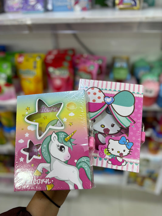Bloc notes avec clés secrète unicorn hello kitty - Girlzbox