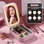 Trousse de maquillage de voyage avec miroir LED, mini trousse de maquillage portable avec miroir éclairé, petite boîte de rangement pour cosmétiques, organisateur de bijoux de voyage, cadeau