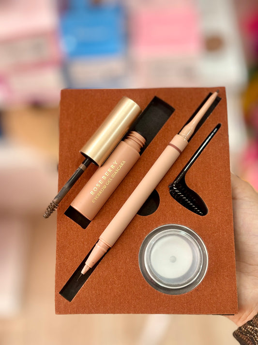 Pack spécial sourcils crayon très fin et traceurs feutre cils à cils fixateurs transparent et coloré - Girlzbox