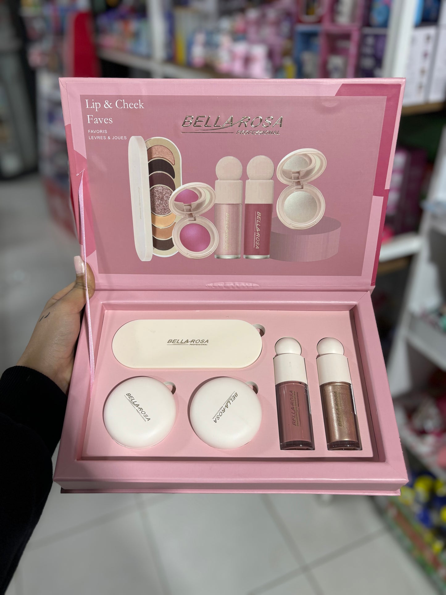 Pack bellarosa cadeau avec sachet maquillage palette fards à joue highlight - Girlzbox