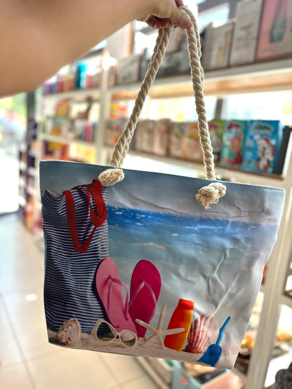 Grand sac pour la plage motif aléatoire promotion - Girlzbox
