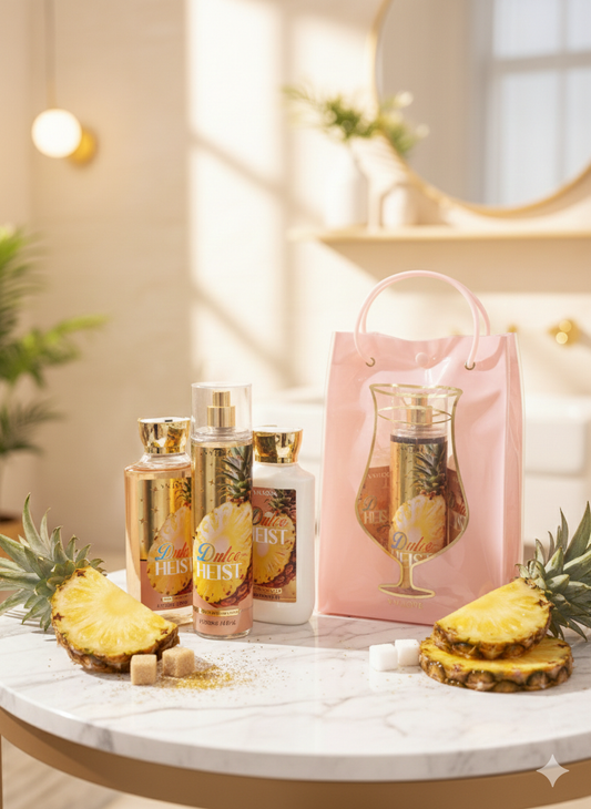 Pack cadeau 3 articles avec sachet cadeau brume parfum pour le corps gel douche crème hydratante parfum sucré - Girlzbox