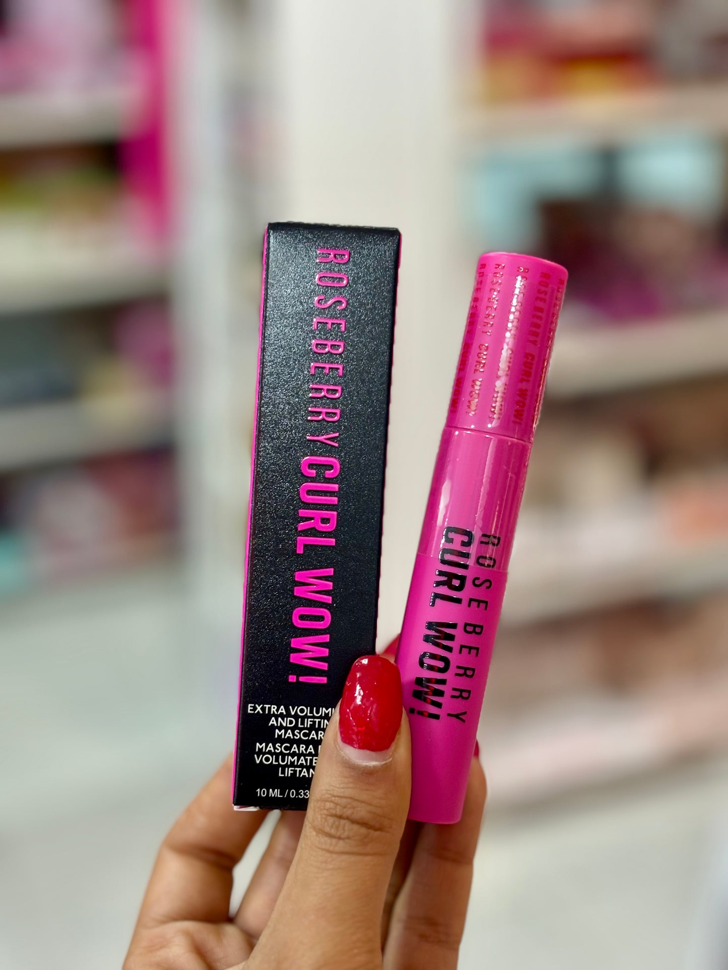 Curl wow mascara noir volume rose berry - Girlzbox