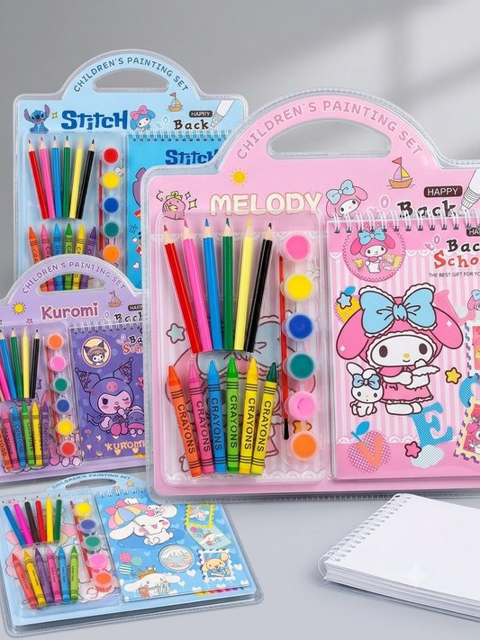 Pack de dessin stitch kuromi my melody painting set - Girlzbox