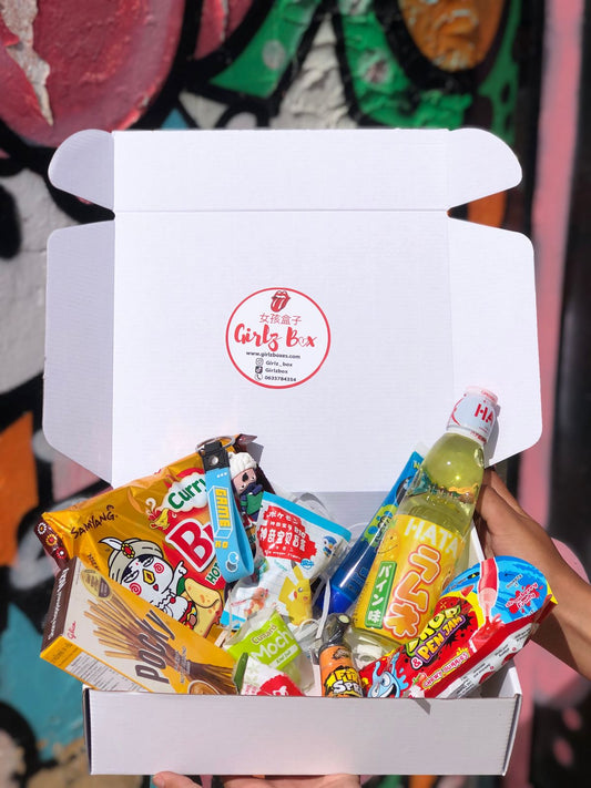 Asian snacks box candy noodels soft drink pocky sour candy - Girlzbox