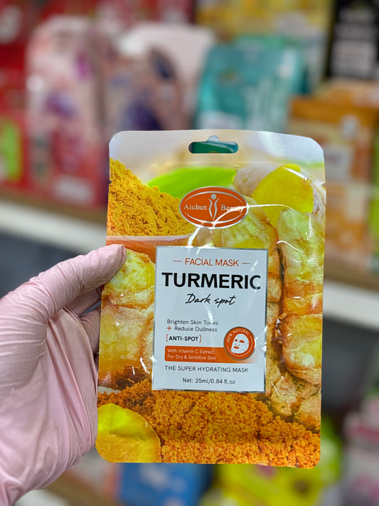 Sheet mask masque pour le visage turmeric dark spot  - Girlzbox