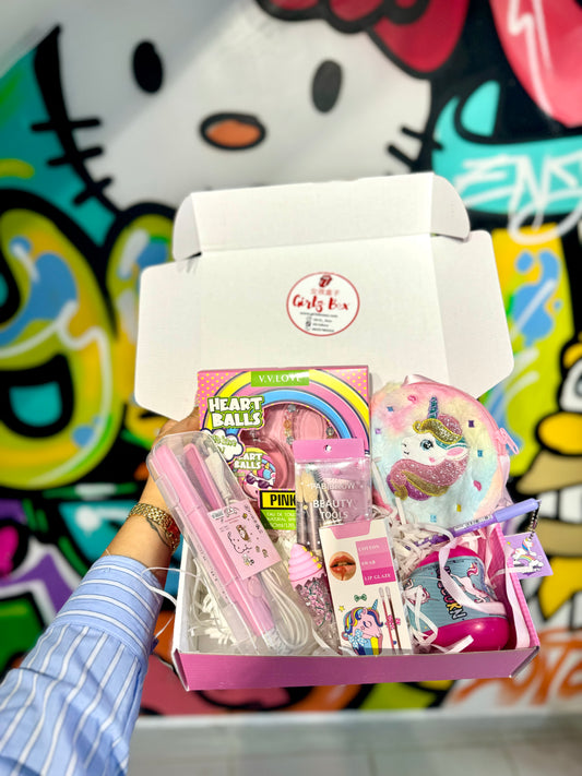 Medium pink blue unicorn girly box- Girlzbox