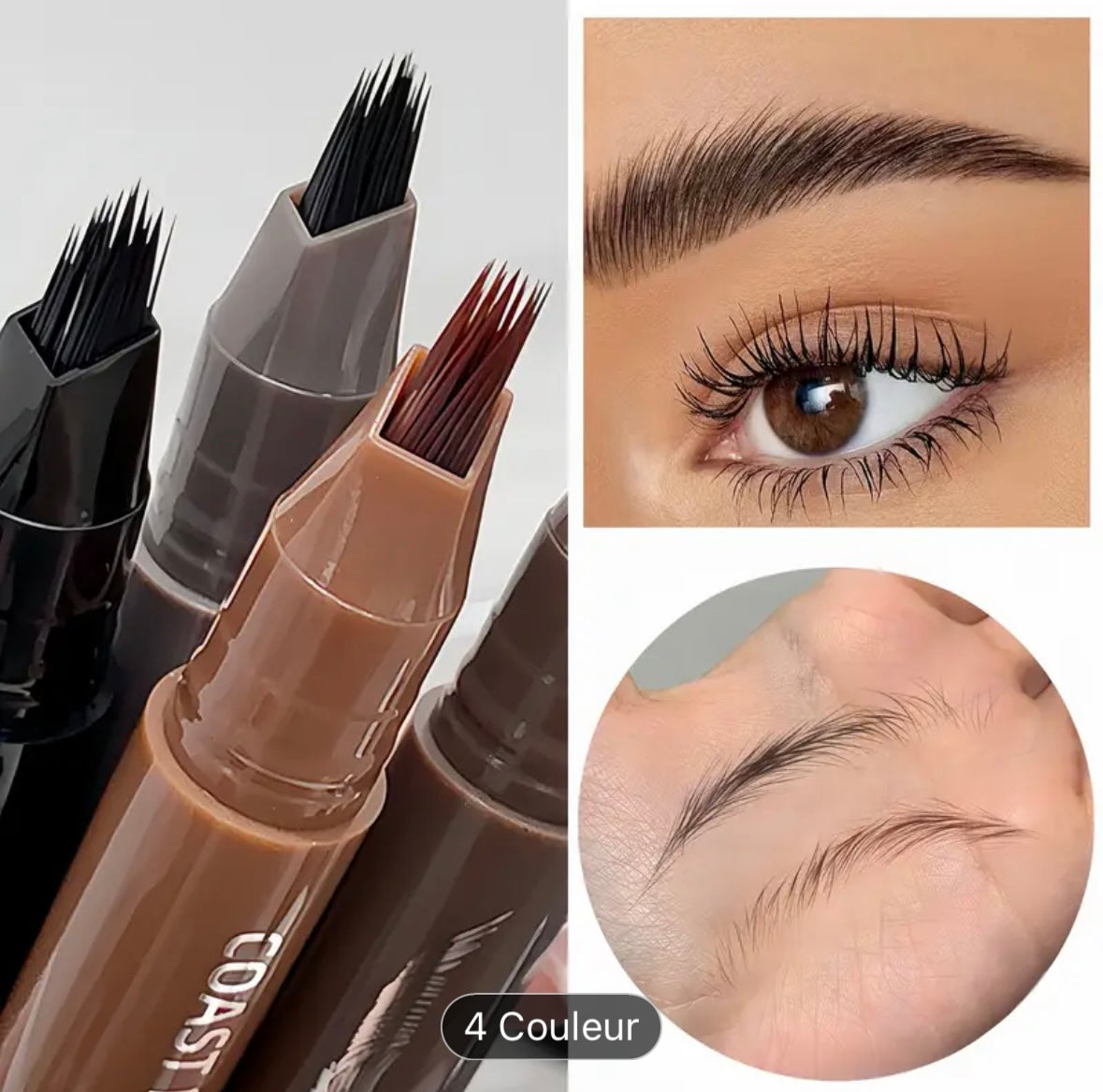Crayon Sourcils Double Effet Multi-Brosses pour des Sourcils Définis Résistant à l'Eau