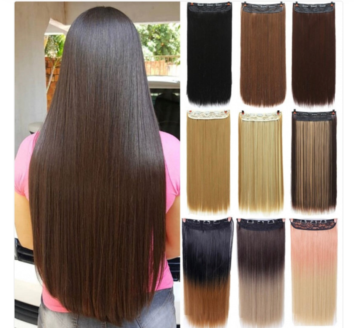 Extension pour les cheveux شكر كلبسات قابل للغسل و التصفيف - Girlzbox