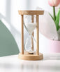 Sablier en verre et bois 15min décoration maison - Girlzbox