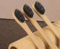 Brosse à dents en bambou, 100% Biodégradable, Les poils de charbon, Doux et Souples - Girlzbox