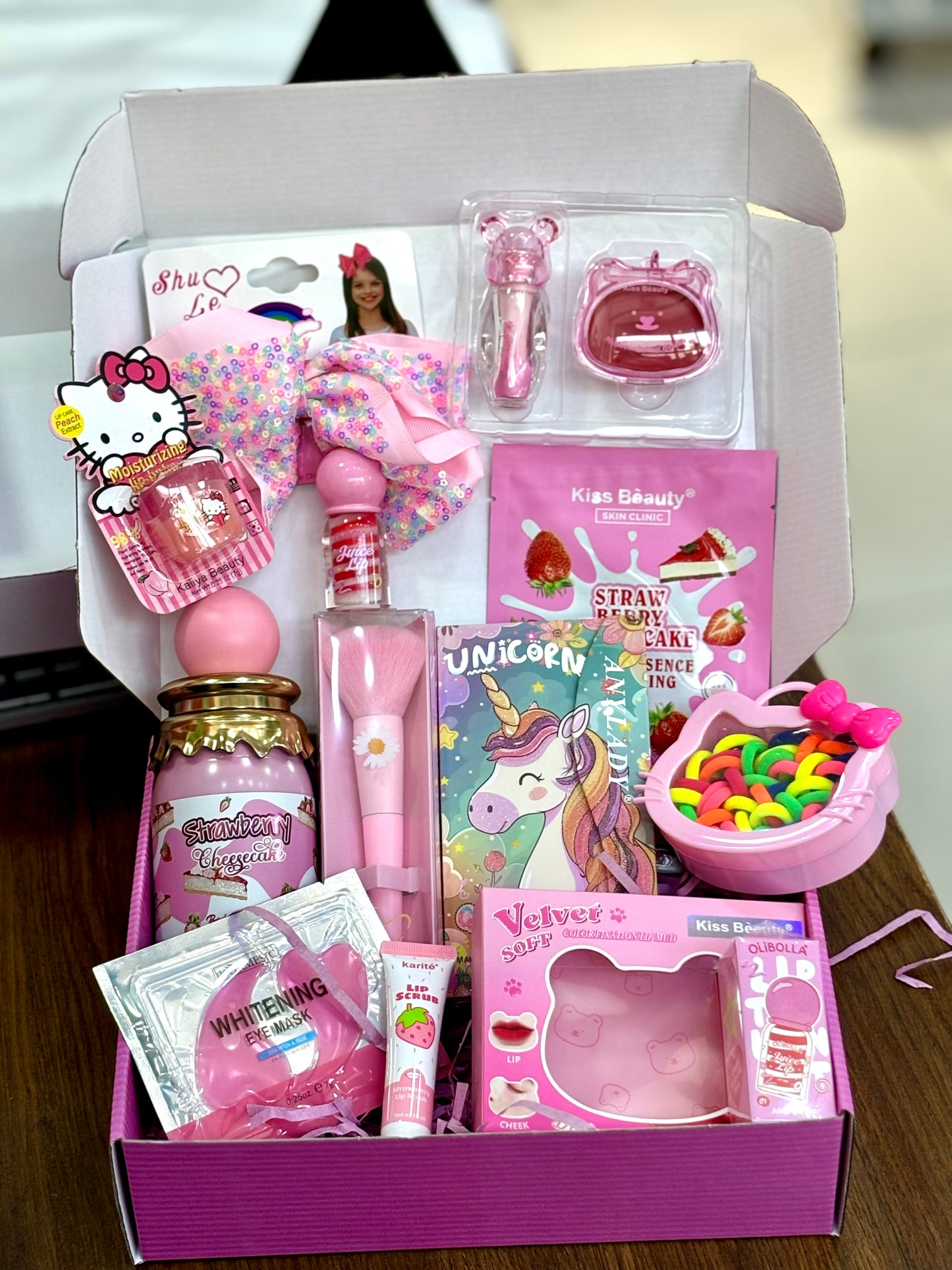 Hello kitty box cadeau rose parfum accessoires maquillage