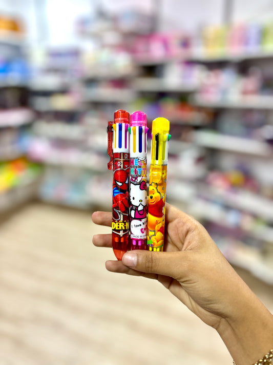 Stylo plusieurs couleurs back to school spider man hello kitty - Girlzbox
