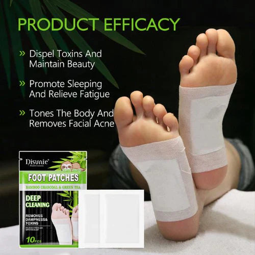 10 pièces patchs pour les pieds élimine l'humidité et les toxines, charbon de bambou et green tea- Girlzbox