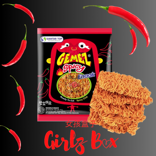 Gemez enaak spicy snack chips Halal asian korean food maroc - Girlz box