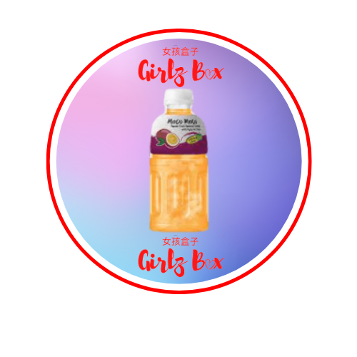 Mogu mogu fruits de passion flavored drink with nata de coco 320ML - Girlz box