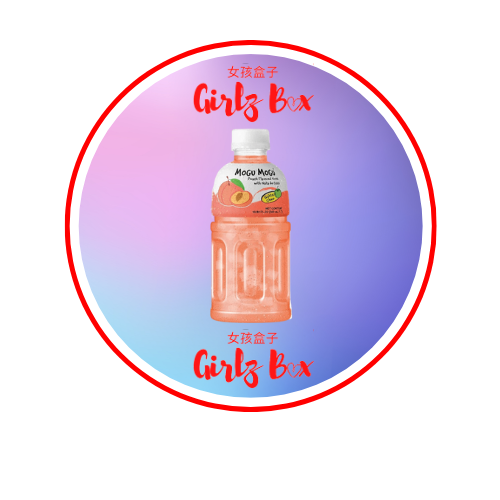 Mogu mogu pêche flavored drink with nata de coco 320ML - Girlz box