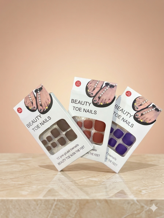 Faux ongles pour les pieds couleurs aléatoires - Girlzbox