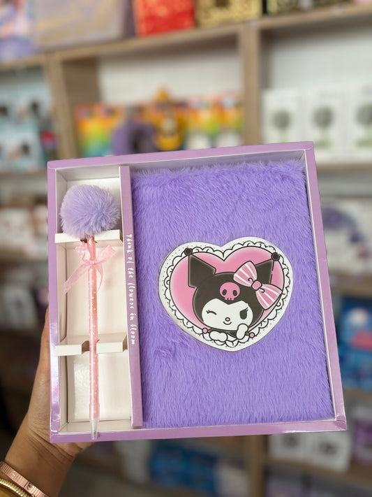 Bloc notes et stylo kuromi couleur aléatoire - Girlzbox