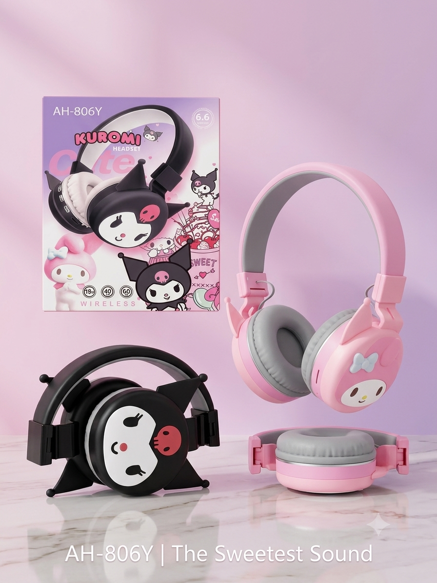 Casque music kuromi sanrio headphones- Girlzbox