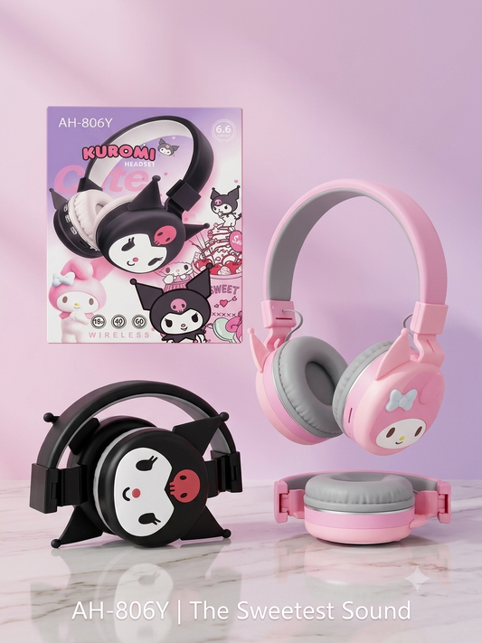 Casque music kuromi sanrio headphones- Girlzbox