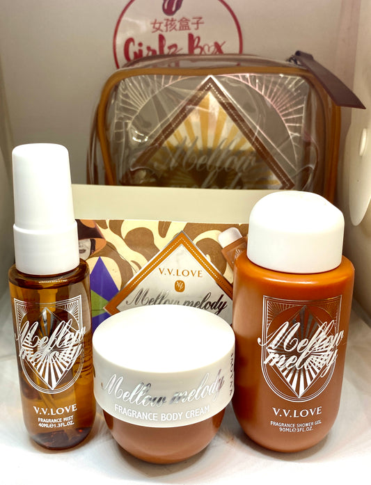 V.love mellow melody crème hydratante brume parfumée caramel vanille - Girlzbox