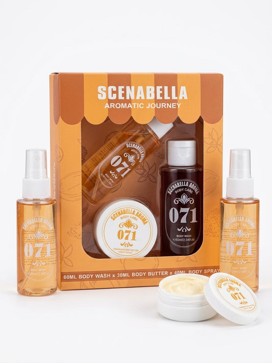 Pack scenabella 3pcs brume pour le corps gel douché crème hydratante