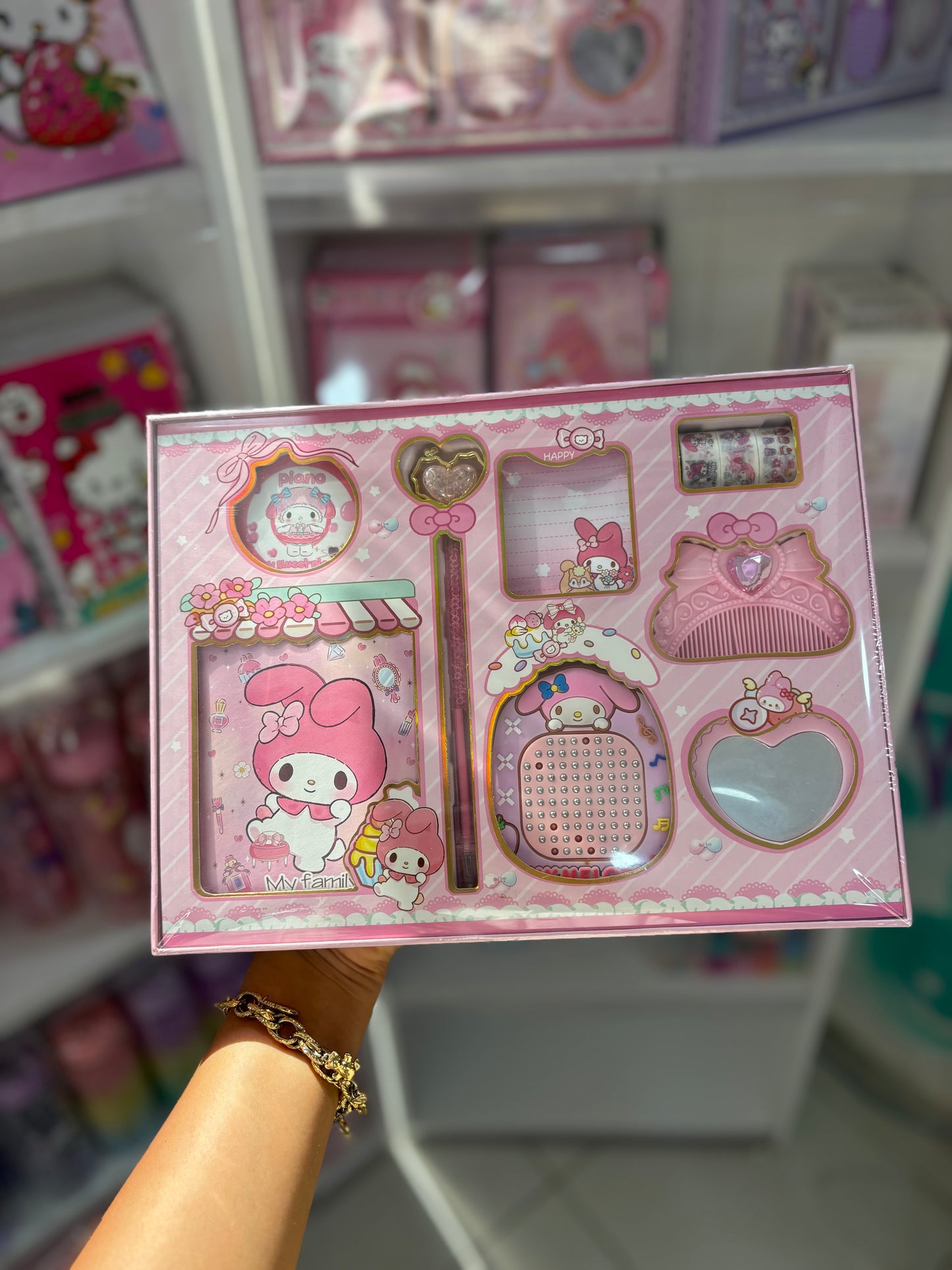 Pack cadeau bloc notes fournitures scolaires kuromi my Melody - Girlzbox