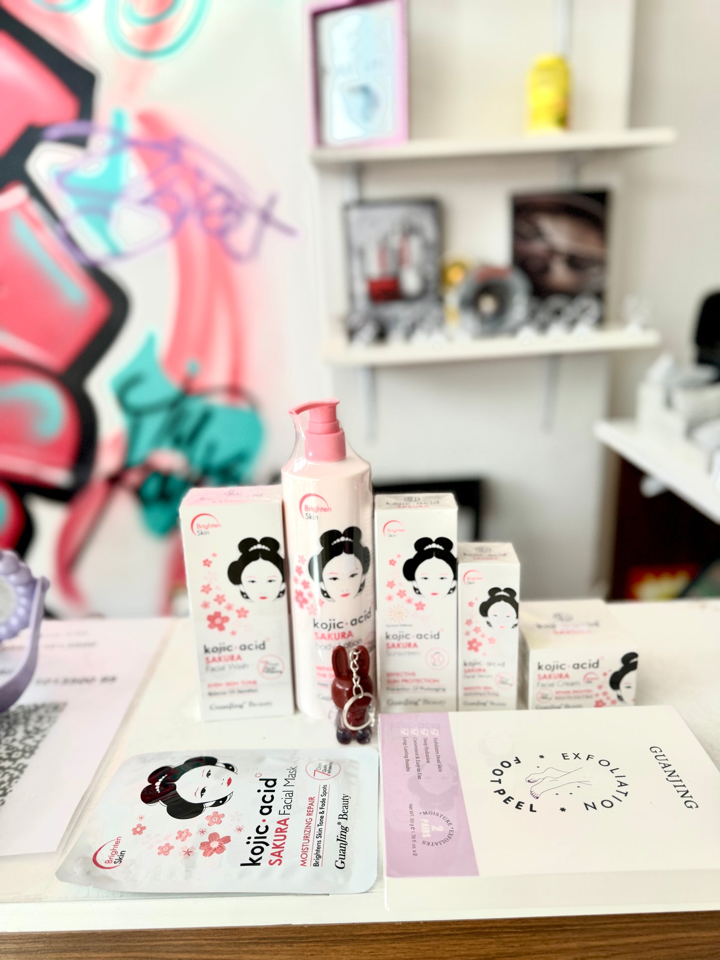 Gamme éclaircissante kojic-acid skin care guanjing beauty brighten skin