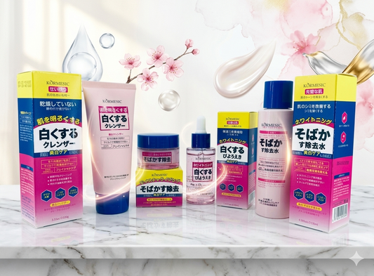 routine complète de soins du visage axée sur l'éclat du teint et le traitement des taches pigmentaires