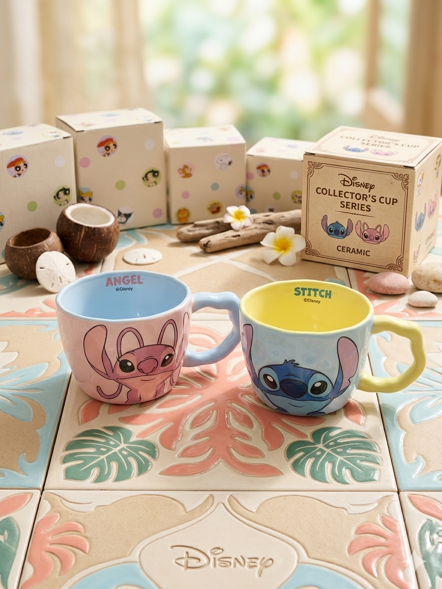 STITCH ANGEL MUG CERAMIQUE VERRE TENDANCE GRAND FORMAT DECOR