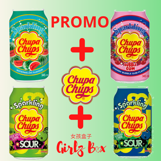 Lot de 4 Promo chupa chups boisson sour new flavors- Girlzbox