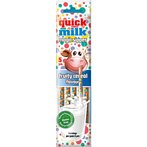 Quick milk - Pailles Magiques - Goût fruity cereal 5pcs  - Girlzbox