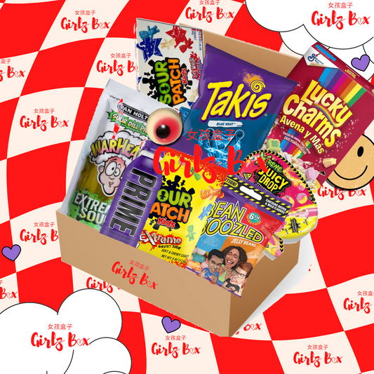 GONZ American big box sour vcandy takis warheads pickle bean boozled prime juicy drop- Girlzbox