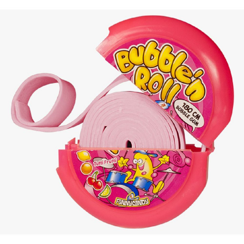 Roll bubble gum strawberry fraise candy vegan bonbon - Girlzbox