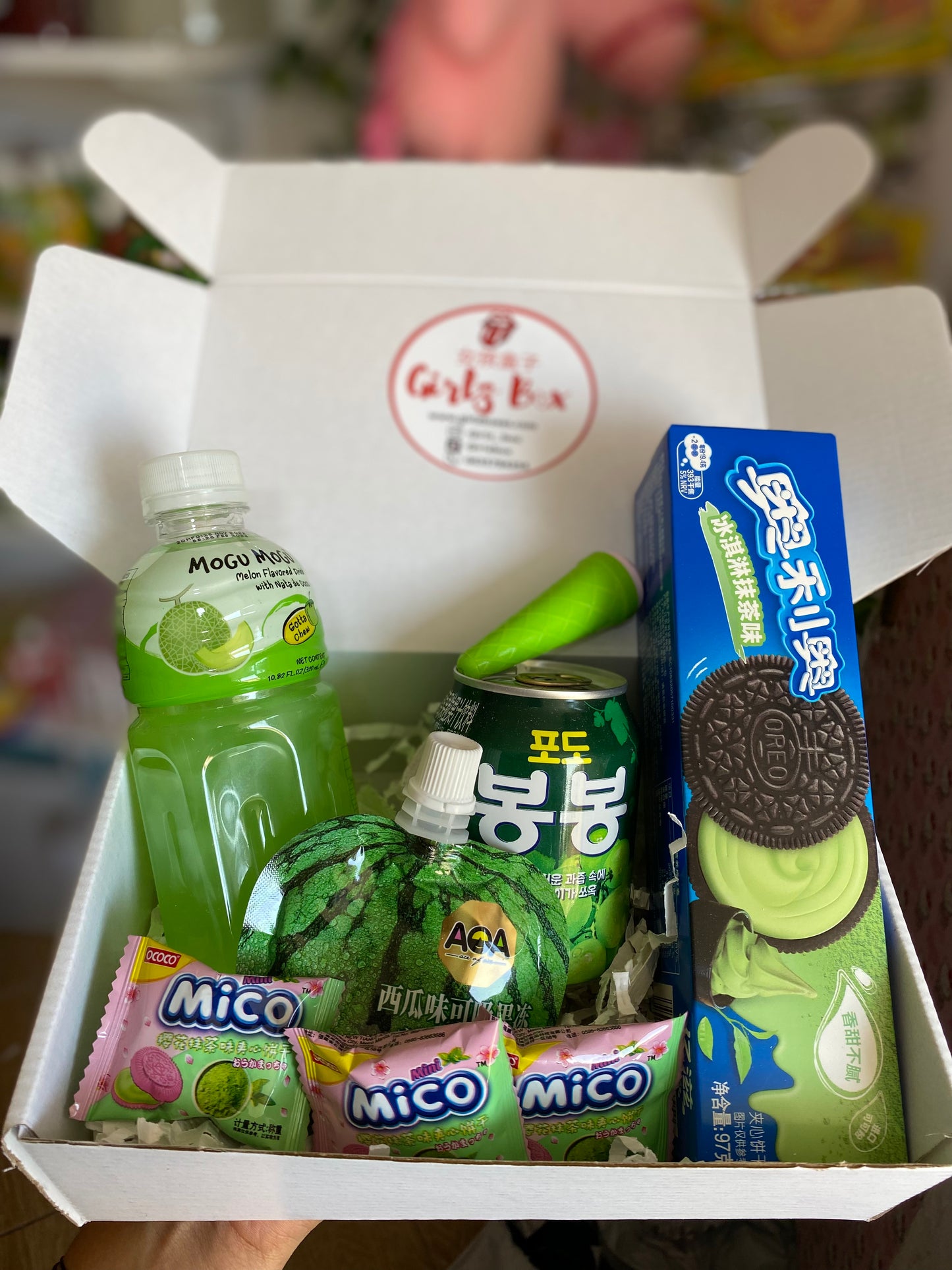 Green mini box degustation oreo mogu mogu jelly